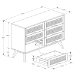 Baxton Studio Barrett Mid-Century Modern Walnut Brown Finished Wood and Synthetic Rattan 6-Drawer Dresser - MG9001-Rattan-6DW-Dresser