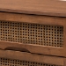 Baxton Studio Barrett Mid-Century Modern Walnut Brown Finished Wood and Synthetic Rattan 6-Drawer Dresser - MG9001-Rattan-6DW-Dresser
