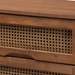 Baxton Studio Barrett Mid-Century Modern Walnut Brown Finished Wood and Synthetic Rattan 6-Drawer Dresser - MG9001-Rattan-6DW-Dresser