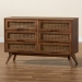 Baxton Studio Barrett Mid-Century Modern Walnut Brown Finished Wood and Synthetic Rattan 6-Drawer Dresser - MG9001-Rattan-6DW-Dresser