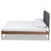 Baxton Studio Diantha Classic and Traditional Dark Grey Fabric Upholstered and Walnut Brown Finished Wood Full Size Platform Bed - MG0061-Dark Grey/Walnut-Full