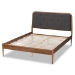 Baxton Studio Diantha Classic and Traditional Dark Grey Fabric Upholstered and Walnut Brown Finished Wood Full Size Platform Bed - MG0061-Dark Grey/Walnut-Full