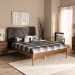 Baxton Studio Diantha Classic and Traditional Dark Grey Fabric Upholstered and Walnut Brown Finished Wood Full Size Platform Bed - MG0061-Dark Grey/Walnut-Full