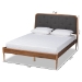 Baxton Studio Diantha Classic and Traditional Dark Grey Fabric Upholstered and Walnut Brown Finished Wood Full Size Platform Bed - MG0061-Dark Grey/Walnut-Full