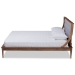 Baxton Studio Regis Modern and Contemporary Transitional Light Grey Fabric Upholstered and Walnut Brown Finished Wood Full Size Platform Bed - MG0067-Light Grey/Walnut-Full
