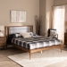Baxton Studio Regis Modern and Contemporary Transitional Light Grey Fabric Upholstered and Walnut Brown Finished Wood Full Size Platform Bed - MG0067-Light Grey/Walnut-Full
