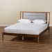 Baxton Studio Regis Modern and Contemporary Transitional Light Grey Fabric Upholstered and Walnut Brown Finished Wood Full Size Platform Bed - MG0067-Light Grey/Walnut-Full
