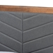 Baxton Studio Tasha Mid-Century Modern Dark Grey Fabric Upholstered and Walnut brown Finished Wood Twin Size Platform Bed - Tasha-Dark Grey/Walnut-Twin