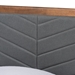 Baxton Studio Roze Mid-Century Modern Dark Grey Fabric Upholstered and Walnut brown Finished Wood Twin Size Platform Bed - Roze-Dark Grey/Walnut-Twin