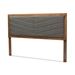 Baxton Studio Iden Modern and Contemporary Dark Grey Fabric Upholstered and Walnut Brown Finished Wood King Size Headboard