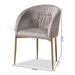 Baxton Studio Ballard Modern Luxe and Glam Grey Velvet Fabric Upholstered and Gold Finished Metal Dining Chair - DC168-Grey Velvet/Gold-DC