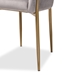 Baxton Studio Ballard Modern Luxe and Glam Grey Velvet Fabric Upholstered and Gold Finished Metal Dining Chair - DC168-Grey Velvet/Gold-DC