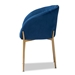 Baxton Studio Ballard Modern Luxe and Glam Navy Blue Velvet Fabric Upholstered and Gold Finished Metal Dining Chair - DC168-Navy Blue Velvet/Gold-DC