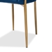 Baxton Studio Ballard Modern Luxe and Glam Navy Blue Velvet Fabric Upholstered and Gold Finished Metal Dining Chair - DC168-Navy Blue Velvet/Gold-DC