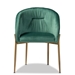 Baxton Studio Ballard Modern Luxe and Glam Green Velvet Fabric Upholstered and Gold Finished Metal Dining Chair - DC168-Emerald Green Velvet/Gold-DC