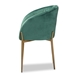 Baxton Studio Ballard Modern Luxe and Glam Green Velvet Fabric Upholstered and Gold Finished Metal Dining Chair - DC168-Emerald Green Velvet/Gold-DC