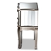 Baxton Studio Elgin Contemporary Glam and Luxe Brushed Silver Finished Wood and Mirrored Glass 2-Drawer Nightstand - JY13013-Silver-NS