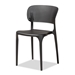 Baxton Studio Rae Modern and Contemporary Black Finished Polypropylene Plastic 4-Piece Stackable Dining Chair Set - AY-PC08-Black Plastic-DC