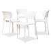 Baxton Studio Rae Modern and Contemporary White Finished Polypropylene Plastic 4-Piece Stackable Dining Chair Set