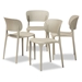 Baxton Studio Rae Modern and Contemporary Beige Finished Polypropylene Plastic 4-Piece Stackable Dining Chair Set