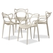 Baxton Studio Landry Modern and Contemporary Beige Finished Polypropylene Plastic 4-Piece Stackable Dining Chair Set