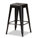 Baxton Studio Horton Modern and Contemporary Industrial Black Finished Metal 4-Piece Stackable Counter Stool Set - AY-MC06-Black Matte-CS