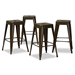 Baxton Studio Horton Modern and Contemporary Industrial Gunmetal Finished Metal 4-Piece Stackable Counter Stool Set
