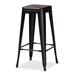 Baxton Studio Horton Modern and Contemporary Industrial Black Finished Metal 4-Piece Stackable Bar Stool Set - AY-MC07-Black Matte-BS