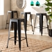 Baxton Studio Horton Modern and Contemporary Industrial Black Finished Metal 4-Piece Stackable Bar Stool Set - AY-MC07-Black Matte-BS