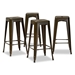 Baxton Studio Horton Modern and Contemporary Industrial Gunmetal Finished Metal 4-Piece Stackable Bar Stool Set