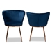 Baxton Studio Farah Modern Luxe and Glam Navy Blue Velvet Fabric Upholstered and Rose Gold Finished Metal 2-Piece Dining Chair Set - 20A25-Navy Blue/Rose Gold-DC