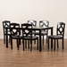 Baxton Studio Ruth Modern Transitional Grey Fabric Upholstered and Dark Brown Finished Wood 7-Piece Dining Set - Ruth-Grey/Dark Brown-7PC Dining Set