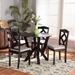 Baxton Studio Riona Modern Transitional Grey Fabric Upholstered and Dark Brown Finished Wood 5-Piece Dining Set - Riona-Grey/Dark Brown-5PC Dining Set