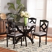 Baxton Studio Nesa Modern Transitional Grey Fabric Upholstered and Dark Brown Finished Wood 5-Piece Dining Set - Nesa-Grey/Dark Brown-5PC Dining Set