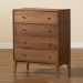 Baxton Studio Landis Mid-Century Modern Ash Walnut Finished Wood 4-Drawer Chest - MG9002-Ash Walnut-4DW-Chest