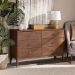 Baxton Studio Landis Mid-Century Modern Ash Walnut Finished Wood 6-Drawer Dresser - MG9002-Ash Walnut-6DW-Dresser