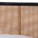 Baxton Studio Elston Mid-Century Modern Charcoal Finished Wood and Synthetic Rattan Queen Size Platform Bed - MG0056-Walnut Rattan/Black-Queen