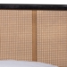 Baxton Studio Elston Mid-Century Modern Charcoal Finished Wood and Synthetic Rattan Queen Size Platform Bed - MG0056-Walnut Rattan/Black-Queen