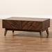 Baxton Studio Hartman Mid-Century Modern Walnut Brown Finished Wood Coffee Table - LV23CFT23140WI-Columbia-CT