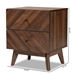 Baxton Studio Hartman Mid-Century Modern Walnut Brown Finished Wood 2-Drawer Nightstand - LV23ST2324WI-Columbia-NS