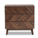 Baxton Studio Hartman Mid-Century Modern Walnut Brown Finished Wood 3-Drawer Storage Chest - LV23COD23230WI-Columbia-3DW-Chest