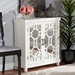 Baxton Studio Carlena Modern and Contemporary White Finished Wood and Mirrored Glass 2-Door Sideboard - JY20B076-White/Mirror-Sideboard