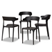 Baxton Studio Gould Modern Transtional Black Plastic 4-Piece Dining Chair Set