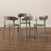 Baxton Studio Gould Modern Transtional Beige Plastic 4-Piece Dining Chair Set - AY-PC09-Beige Plastic-DC