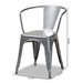 Baxton Studio Ryland Modern Industrial Grey Finished Metal 4-Piece Dining Chair Set - AY-MC02-Dark Grey-DC