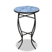 Baxton Studio Gaenor Modern and Contemporary Black Metal and Blue Glass Plant Stand - H01-97880-Mosaic Plant Stand