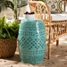Baxton Studio Lavinia Modern and Contemporary Teal Finished Metal Outdoor Side Table - H01-97939E Teal Metal Side Table