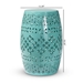 Baxton Studio Lavinia Modern and Contemporary Teal Finished Metal Outdoor Side Table - H01-97939E Teal Metal Side Table