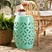 Baxton Studio Hallie Modern and Contemporary Aqua Finished Metal Outdoor Side Table - H01-101371B Aqua Metal Side Table