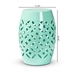 Baxton Studio Hallie Modern and Contemporary Aqua Finished Metal Outdoor Side Table - H01-101371B Aqua Metal Side Table